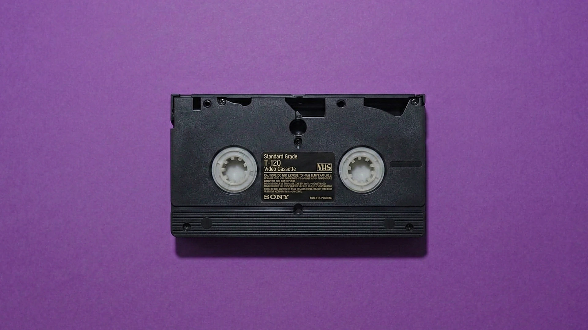 VHS tape back view showing cassette shell and markings